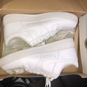 •All White Nike Air Force 1s